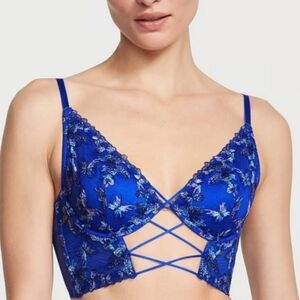 Victoria's Secret | Very Sexy Butterfly Embroidery Corset Top Size M Blue